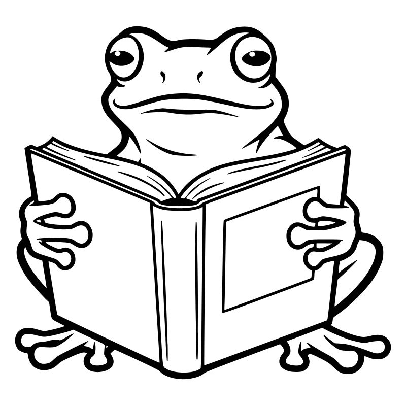 Illustration de bande dessinée Reading Frog
