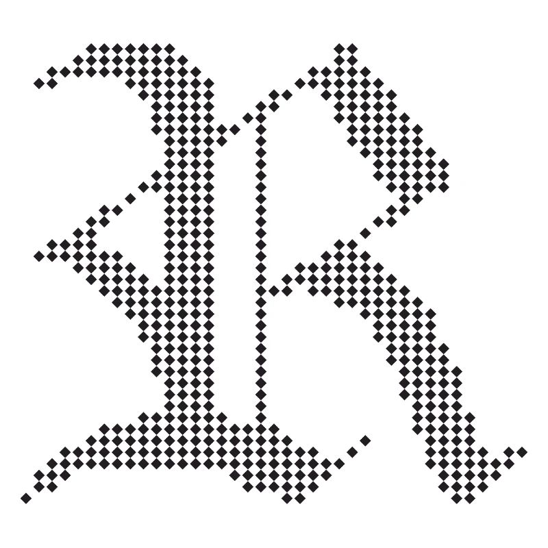 Conception typographique de lettres gothiques R