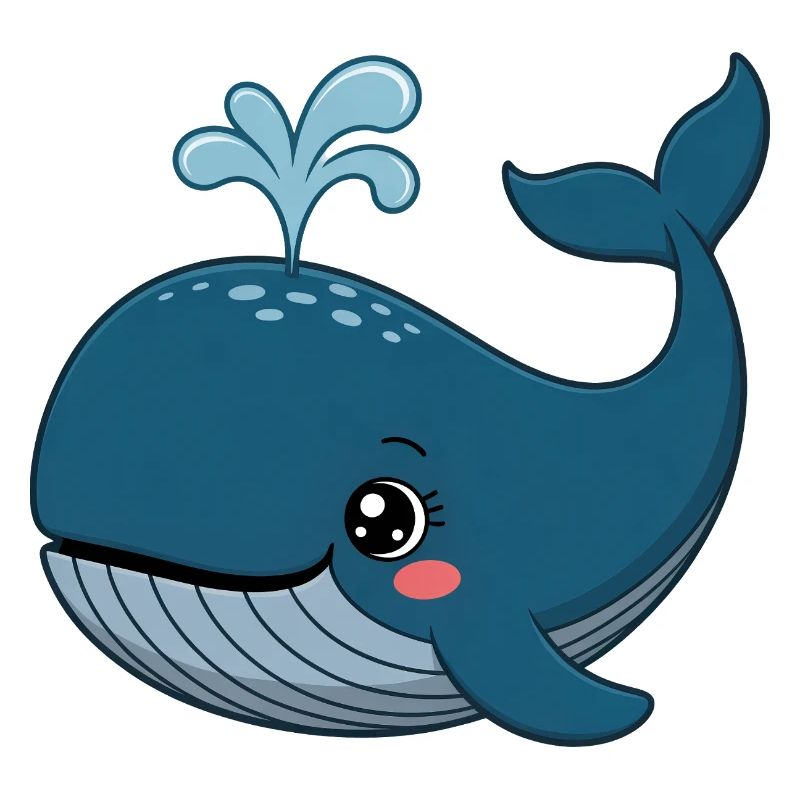 Banquette Whale Cute Blue Whale Kawaii