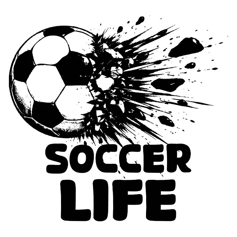 Explodierender Fußball Schwarz Design