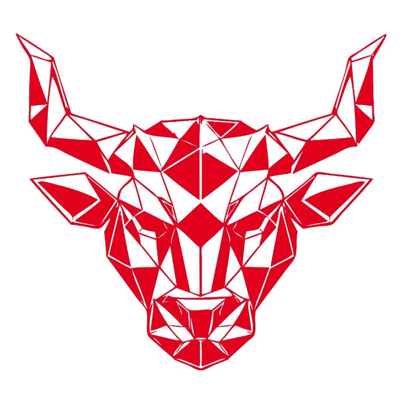 Red Low-Poly Bull Head