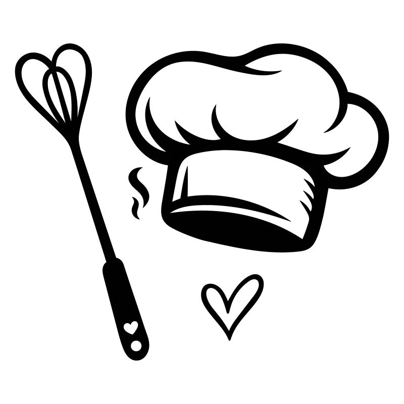 Chef's Hat & Heart Whisk - Cooking with Love