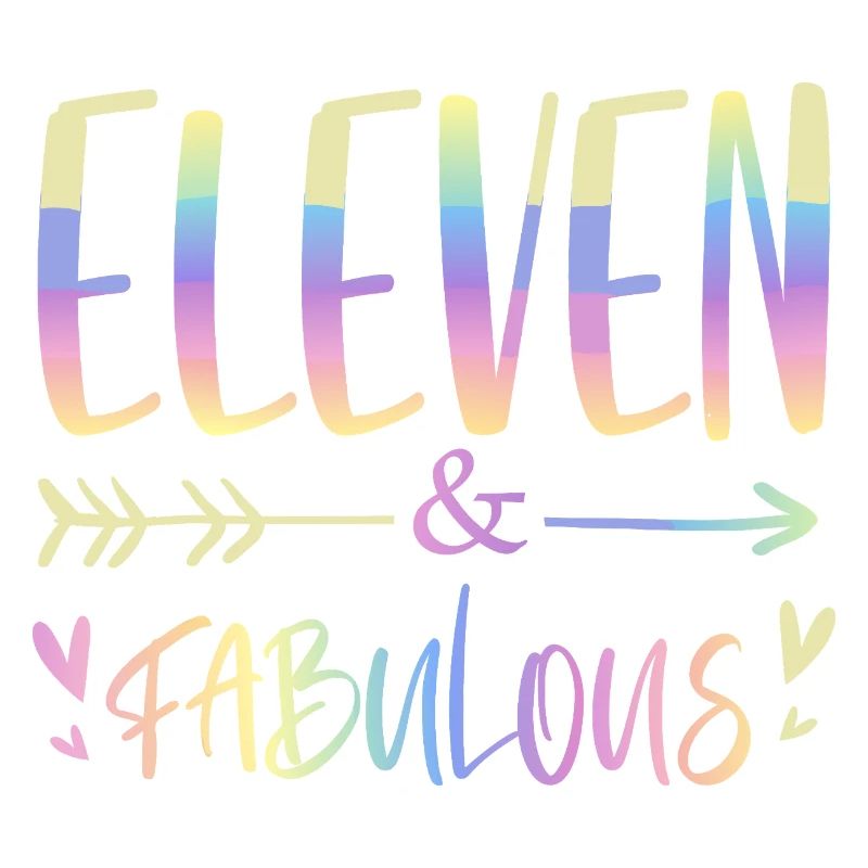 Eleven & Fabulous Rainbow Script