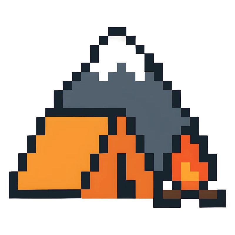 Pixel Sleeping Fox Moonlit Night
