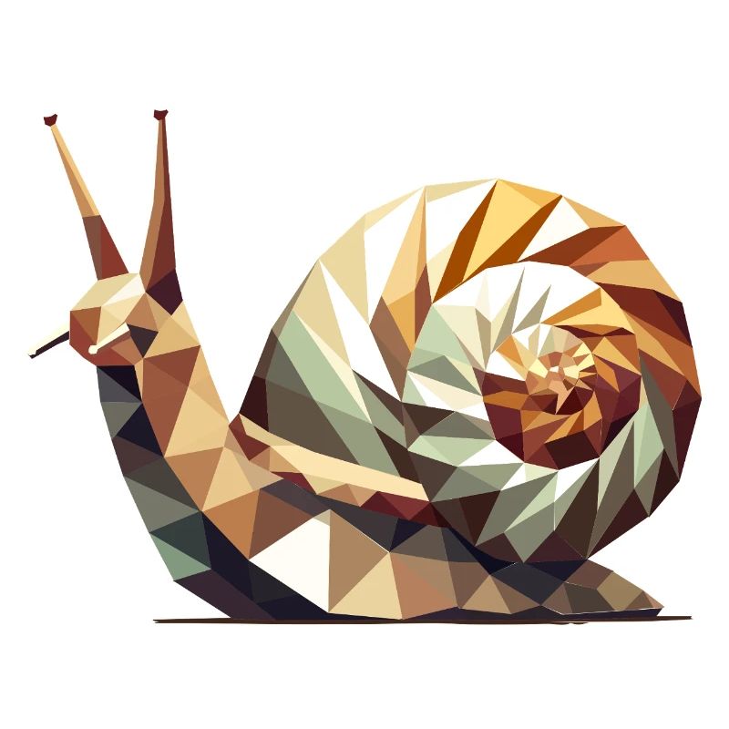 Geometric Snail – Stylized Low-Poly Art