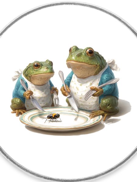 Frosch-Dinner: Fliege am Teller