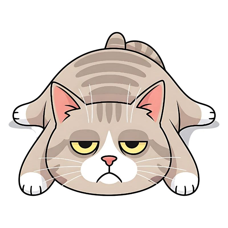 Grim late riser cat morning grouch