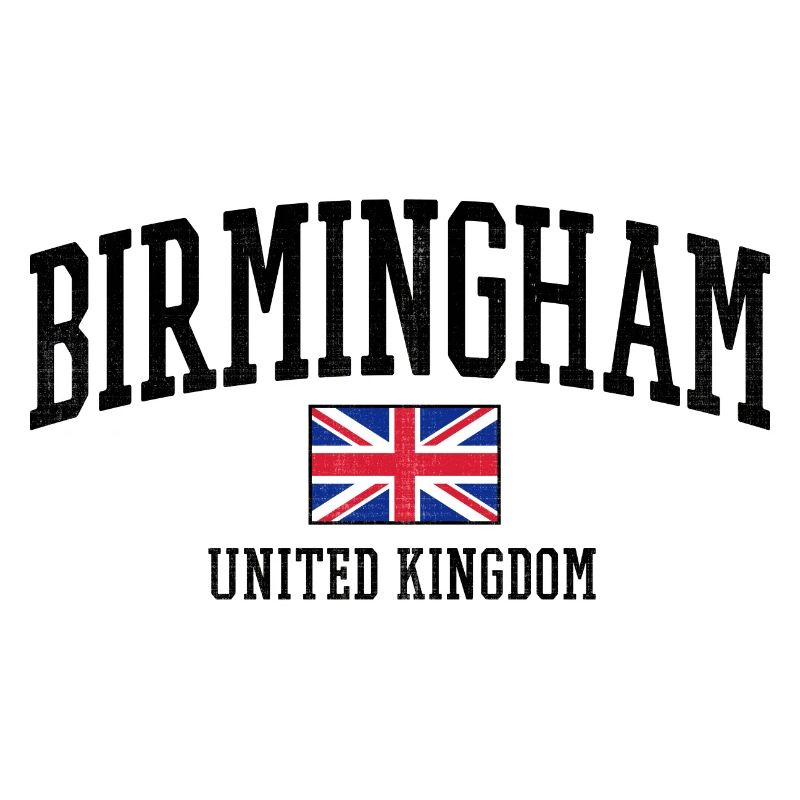 Conception de Birmingham avec drapeau britannique