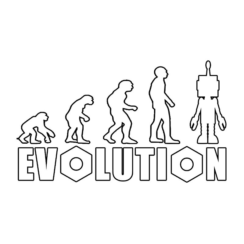 Evolution mit Roboterfigur Design