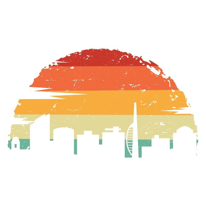 Sunset Skyline Retro Gradient