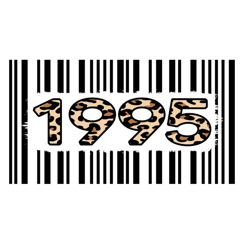 1995 anniversaire 27 ans code-barres léopard