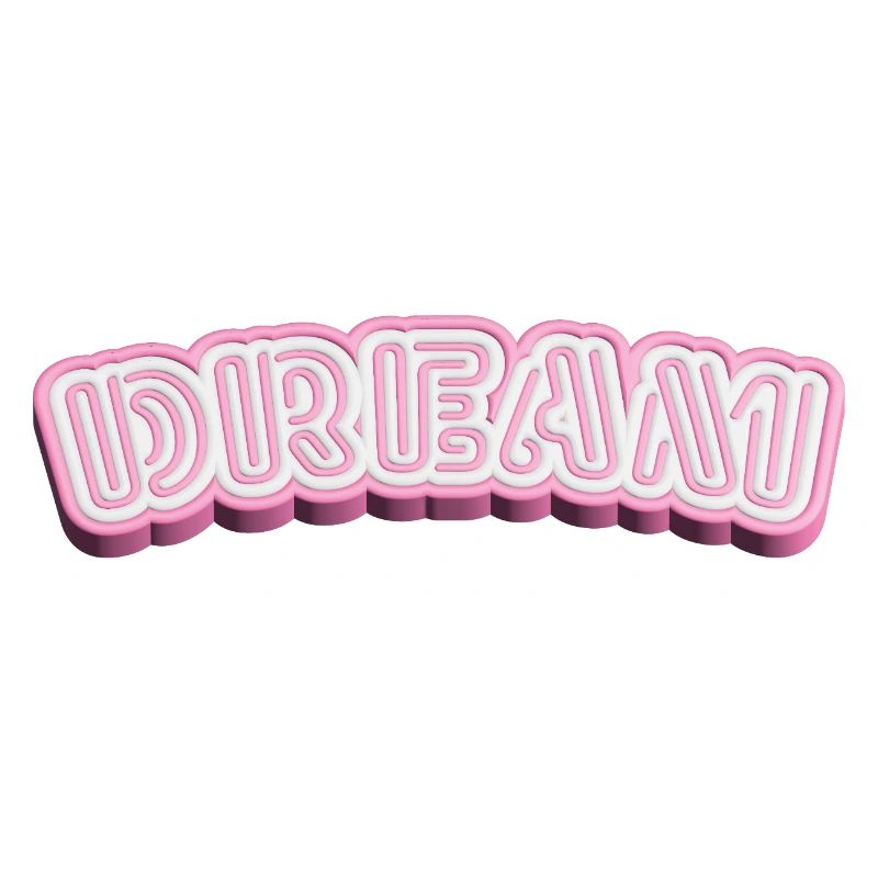 Typographie 3D de rêve - Conception de mots 3D en blanc et rose