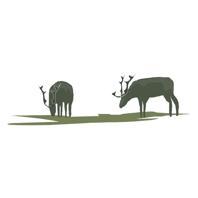 Elche oder Hirsche am Grasen