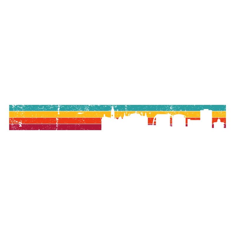 Sunset Skyline Gradient Silhouette