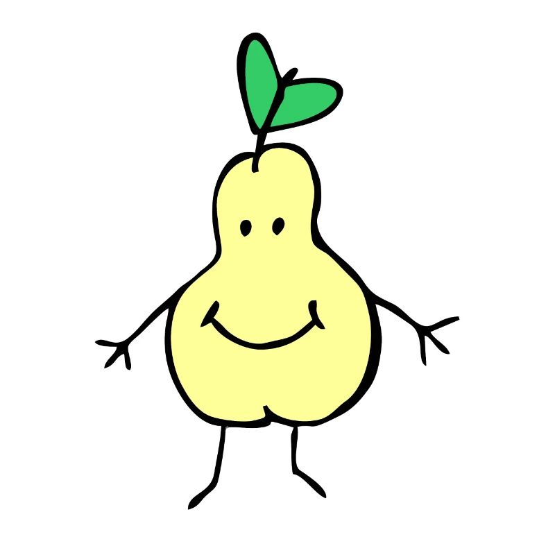 A smiling pear