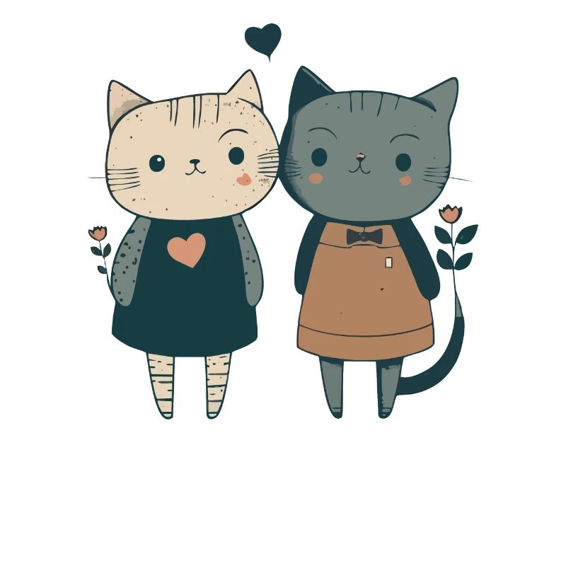 Paire de chats mignons
