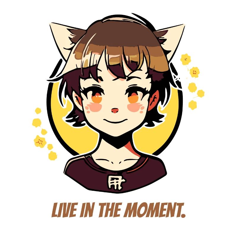Vis dans l’instant présent, fille chat