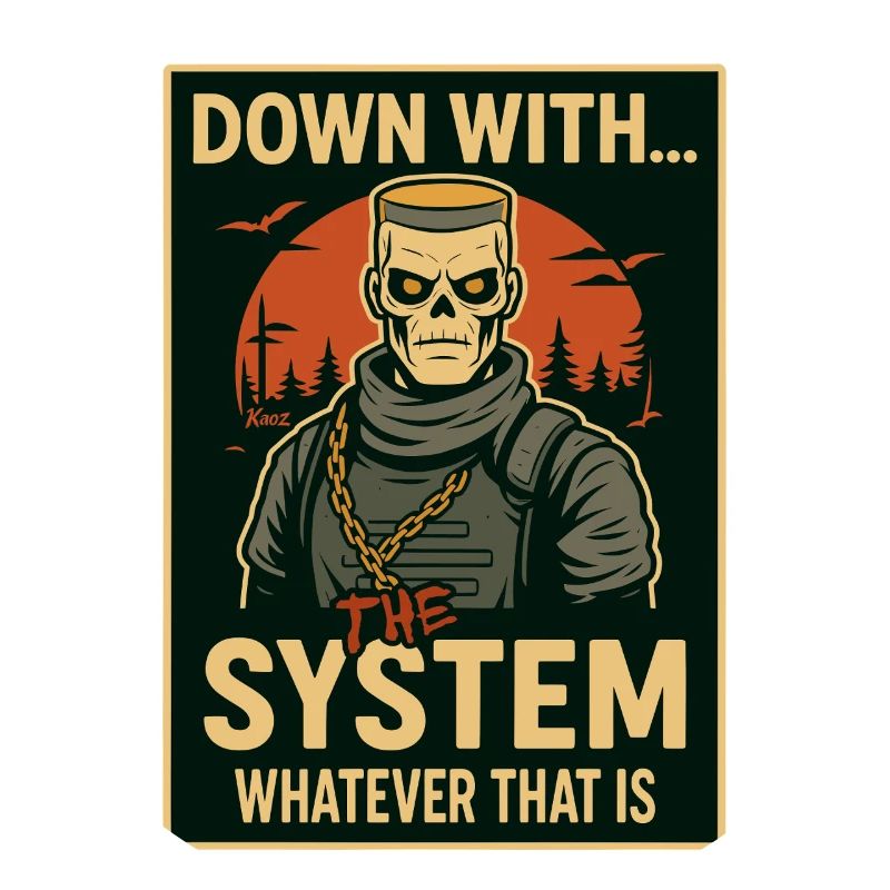 Skelett gegen das System – düster & ironisch