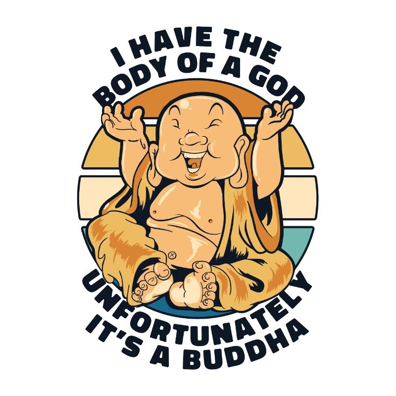 J’ai le corps d’une statue de symbole bouddhiste de Dieu