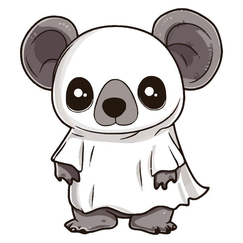 Koala Halloween Comic Ghost