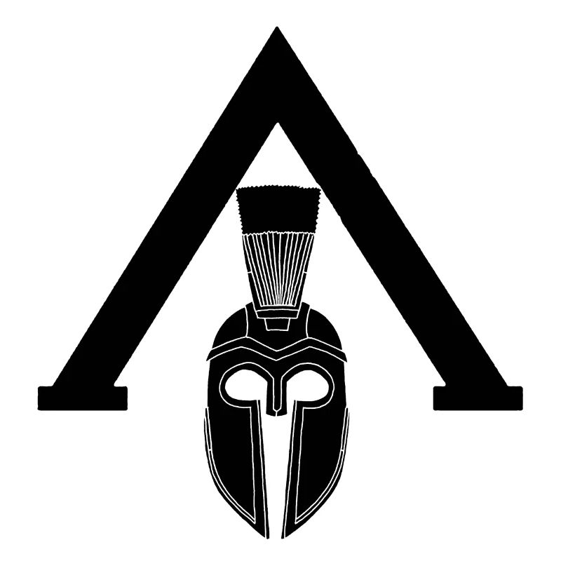 Schwarzes spartanisches Symbol