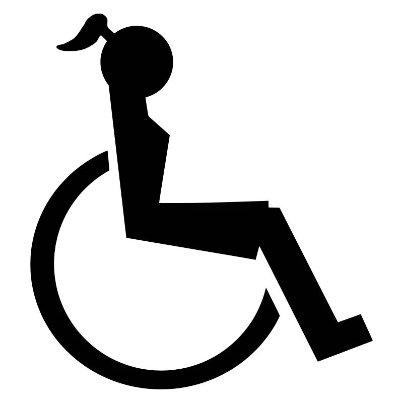 Logo der Dame oder des Mädchens im Rollstuhl. Bild*