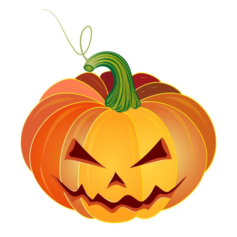 Visage orange de citrouille d’Halloween