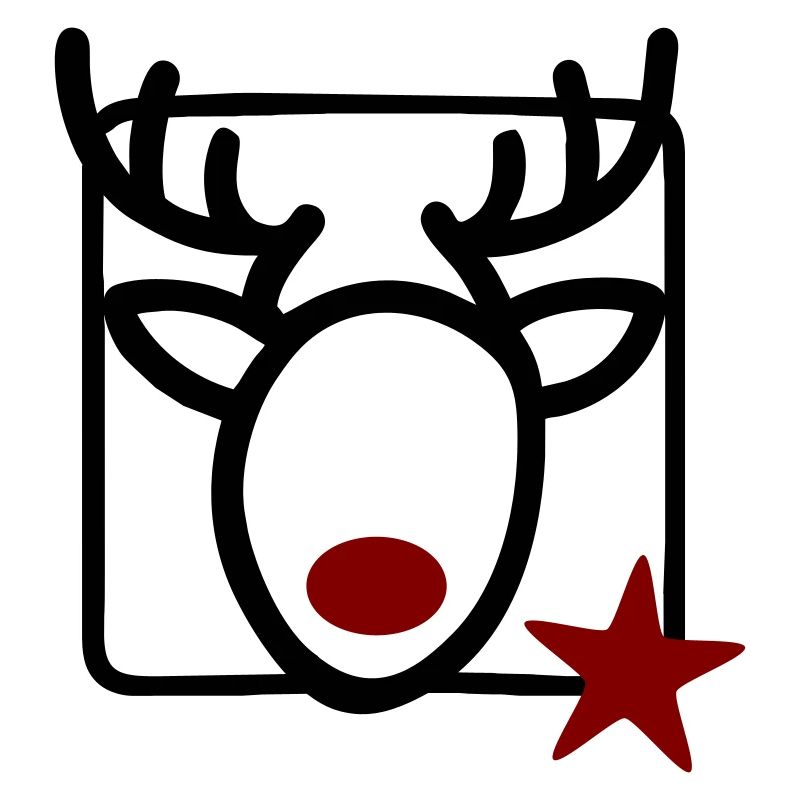 Renna con stella e naso rosso