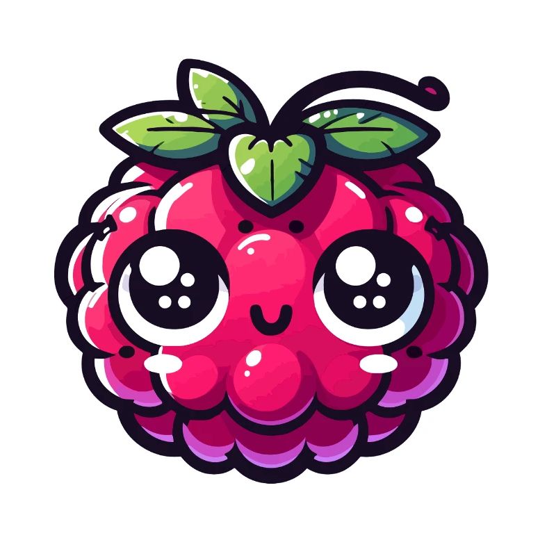 Raspberry kawaii eyes amazed