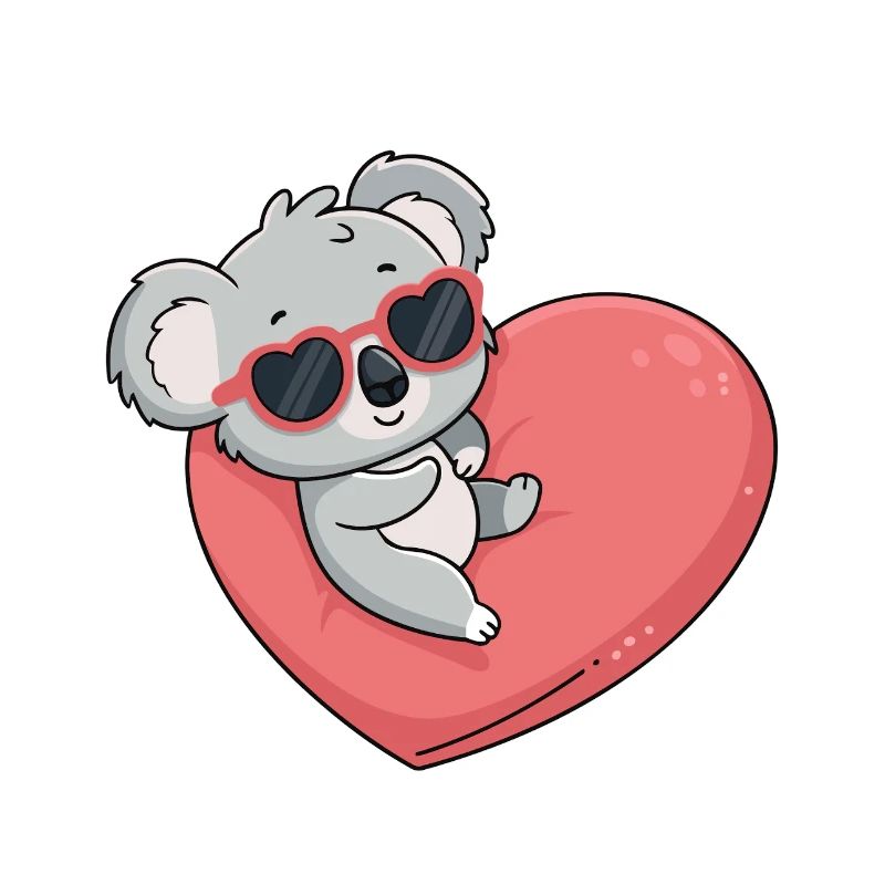 Koala-Herz-Gläser