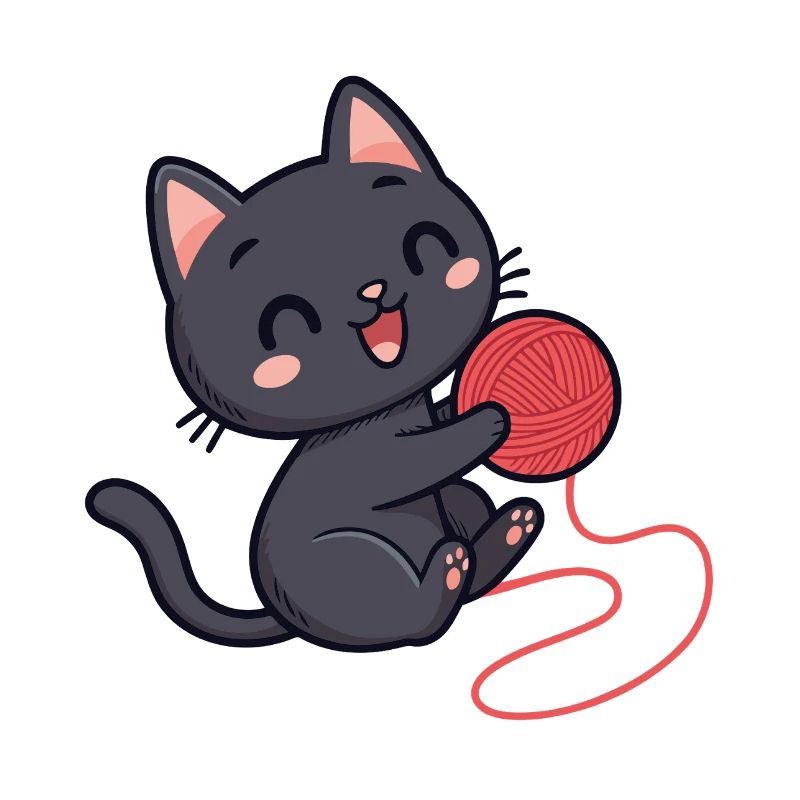 Red wool kitten soft pattern