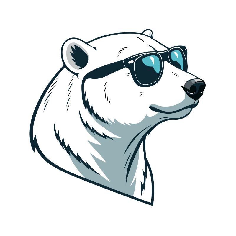 Eisbär mit Brille