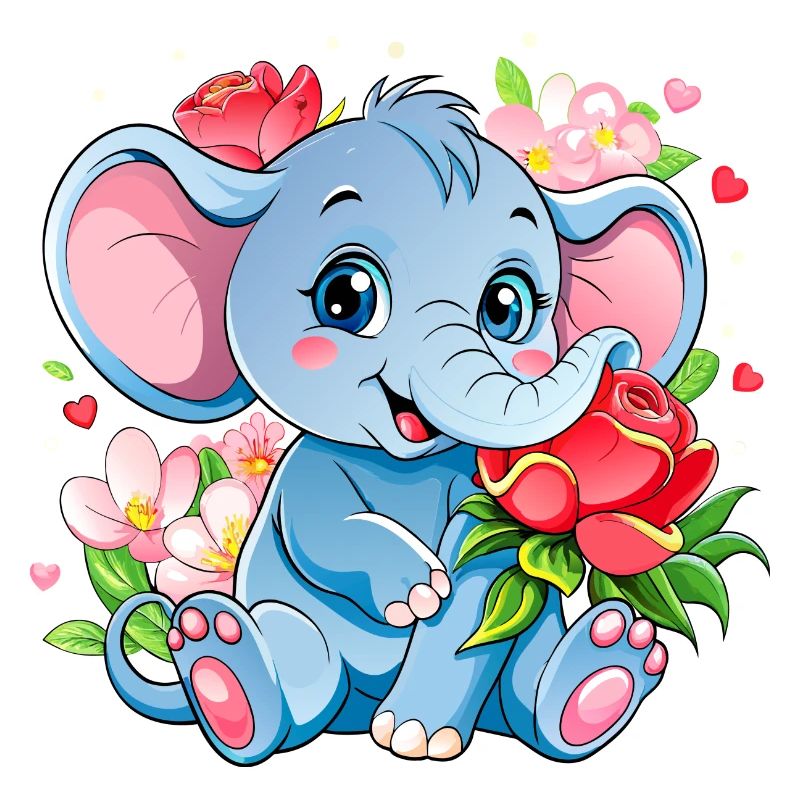 Fleur aimant bébé éléphant