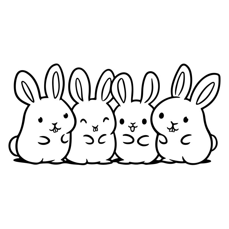 Équipe de lapins mignons