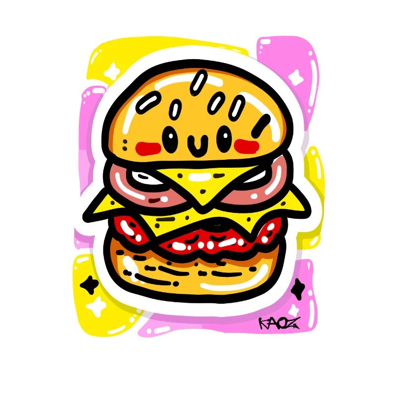 Joyeux hamburger kawaii