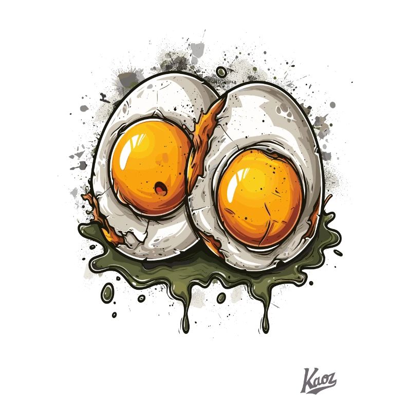 Fried eggs, 2 times boiled disgusting egg