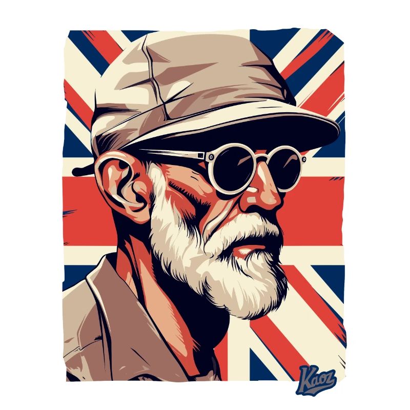 British Old Guy and British Flag