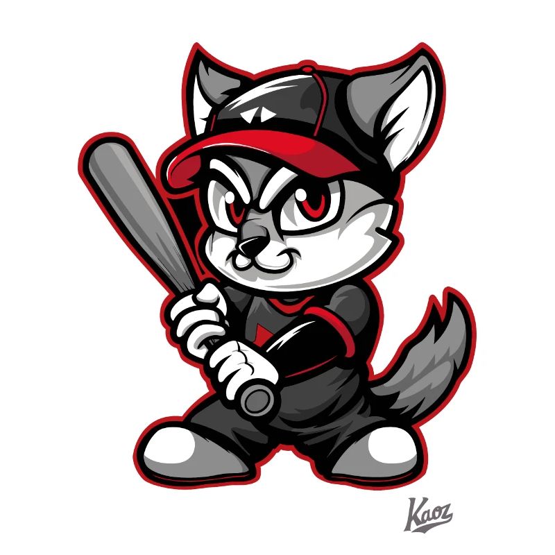 Animal mignon et drôle avec une batte de baseball