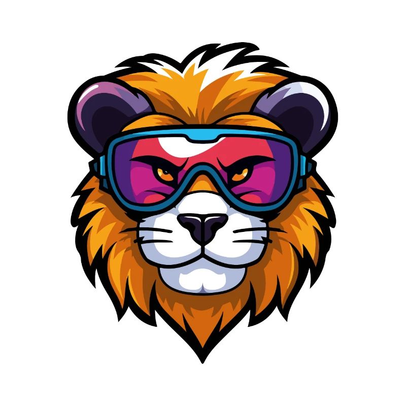Lion Ski Goggles Comic