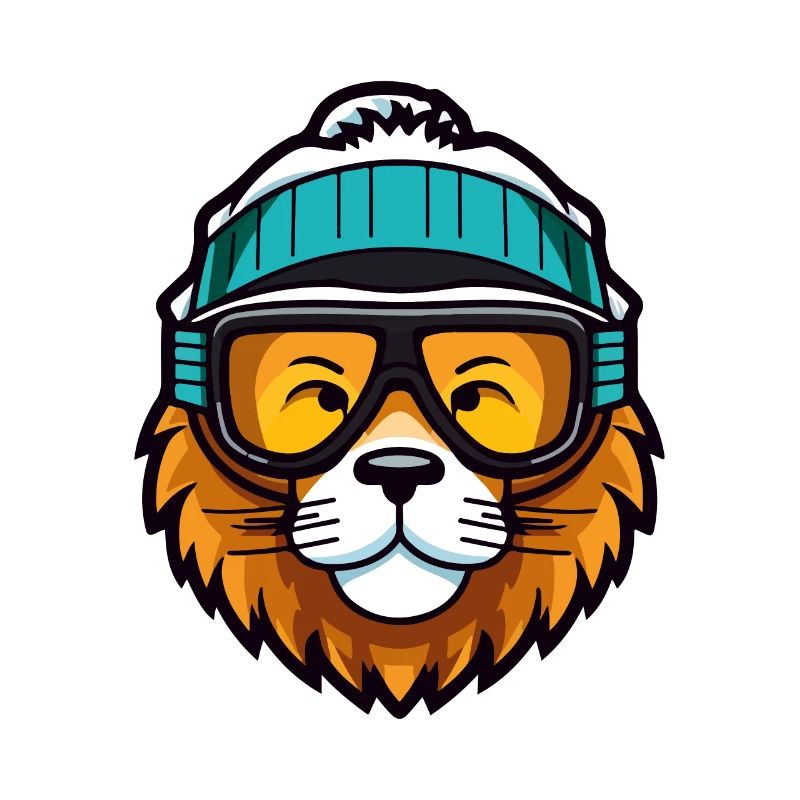 Lion Snowboard Ski Goggles Comic