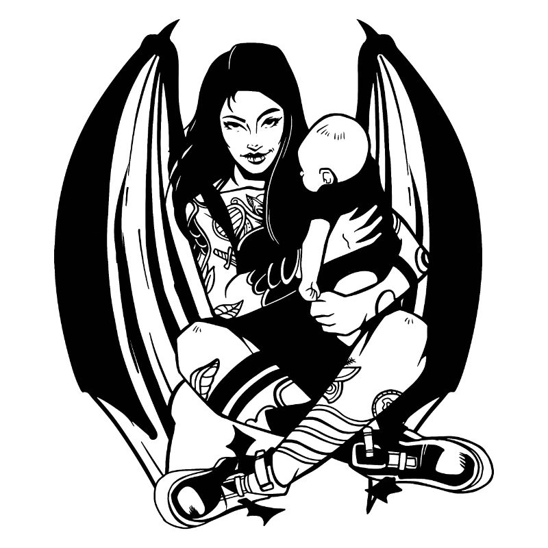 GOTH MOM GOTHIC MAMA SANTAN WERDENDE MUTTER