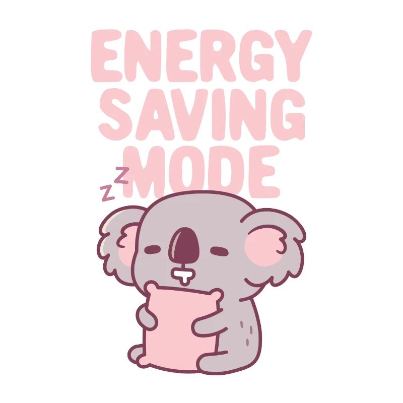 Cute Koala Bear Energy Saving Mode Funny
