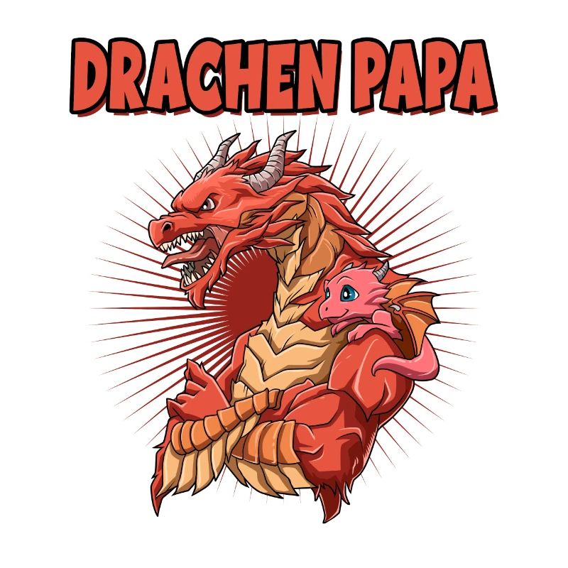 Drachen Papa mit Drachen Kind