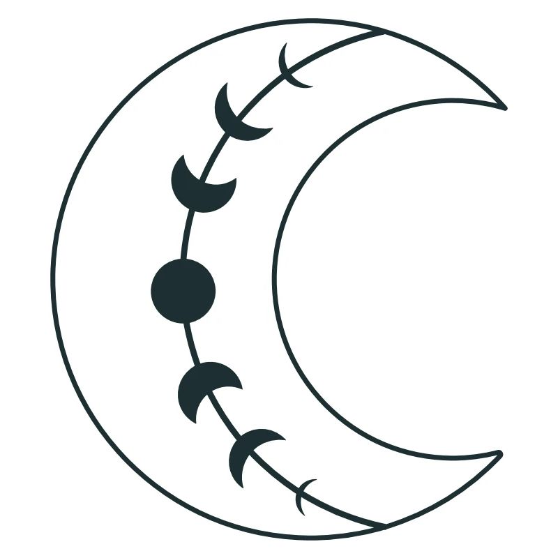 Large single BOHO crescent moon phases