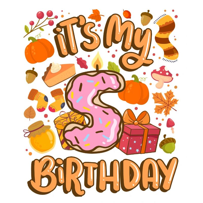 C’est mon 5 anniversaire automne feuille d’érable automne