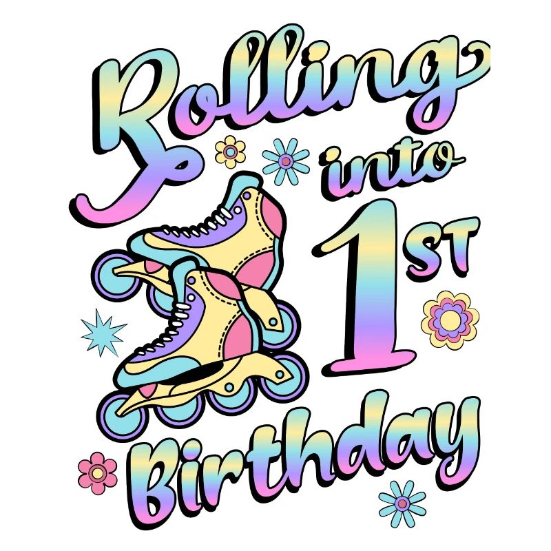 Rolling Into 1st Birthday Roller Skater Inline
