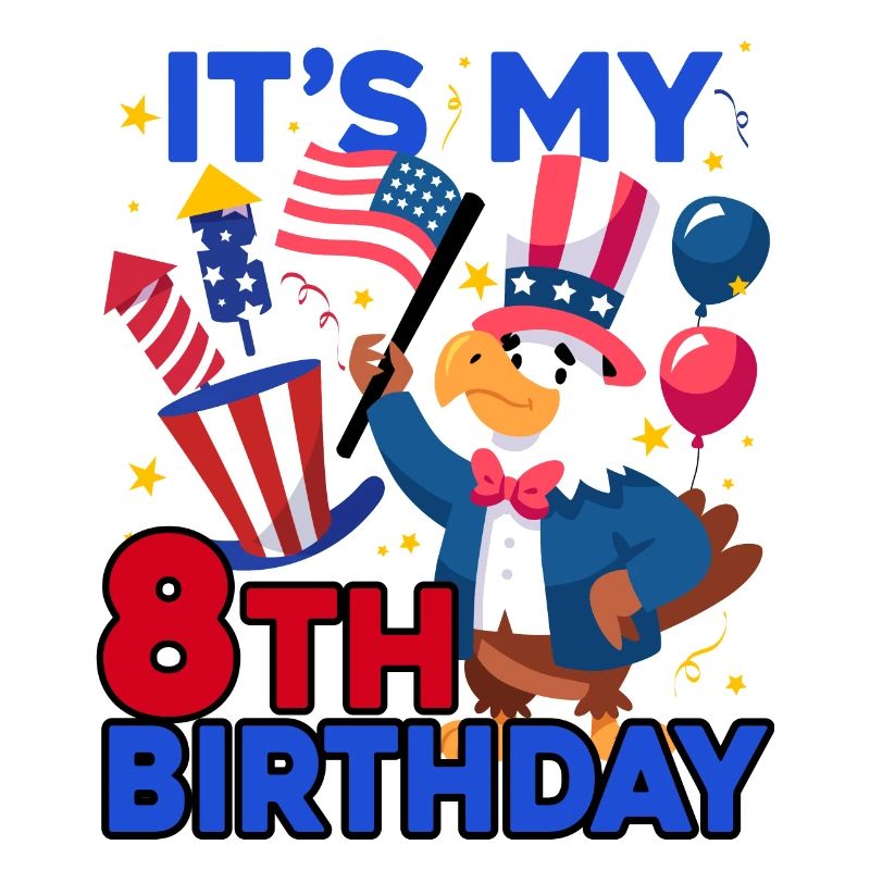 It's my 8th birthday Firecracker Kid 4th Of