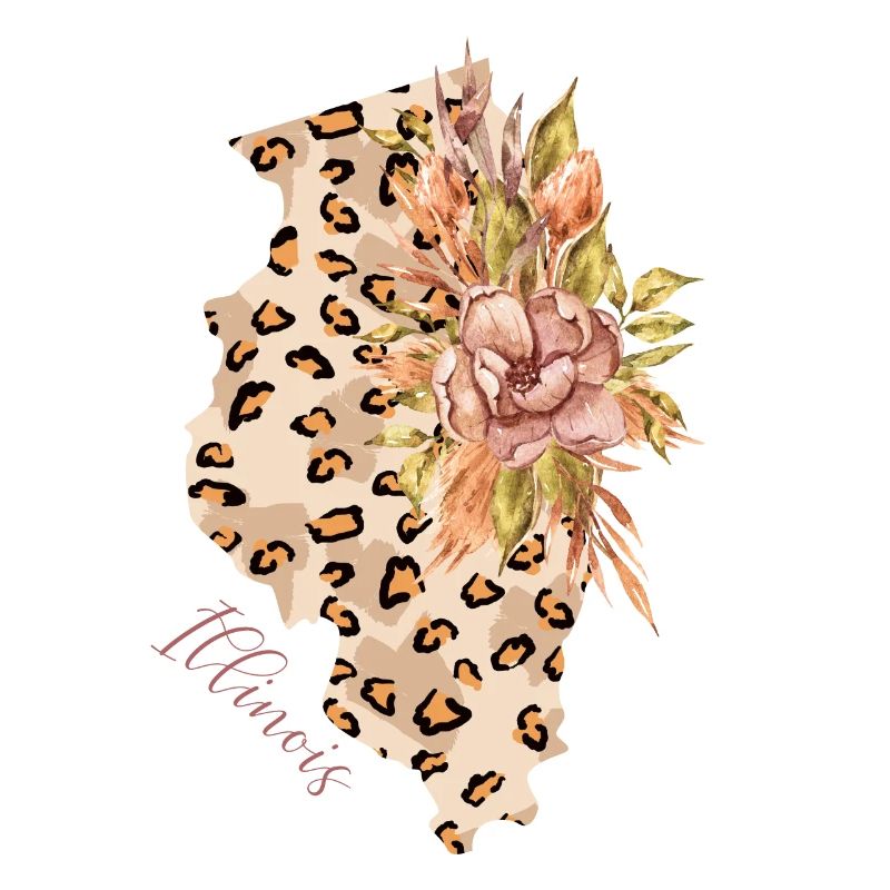 Illinois Leopard-pattern Map Leo State