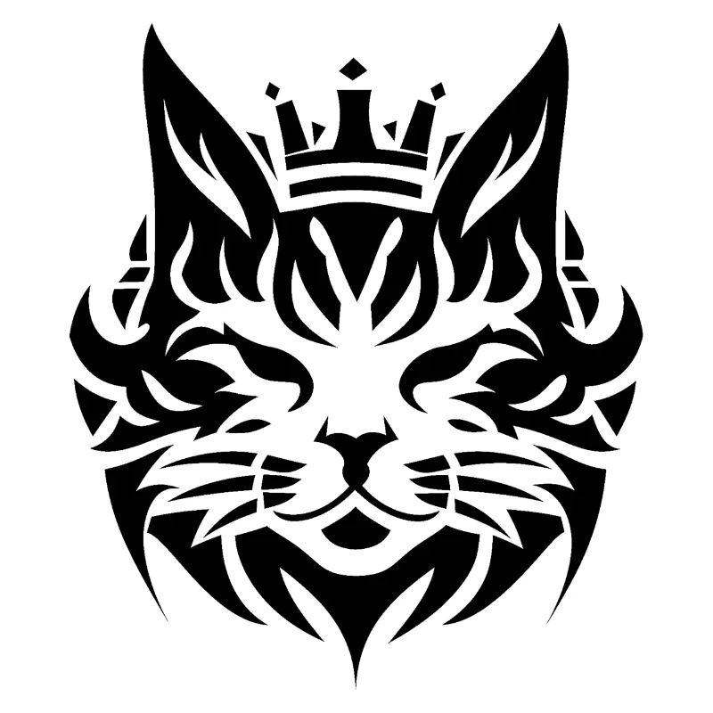 Chat concis avec couronne