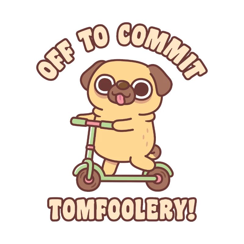 Cute Pug On Kick Scooter Off To Commit Tomfoolery